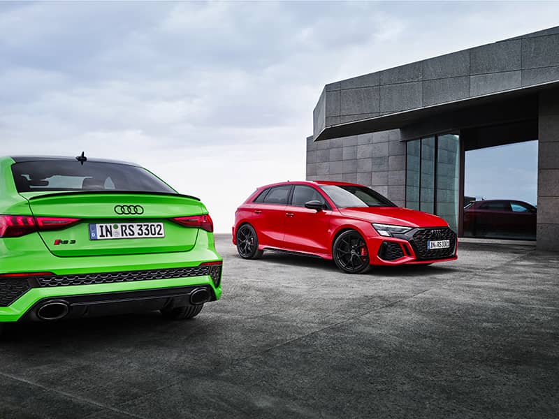 Audi RS3 Bymycar avant rouge et arrière verte